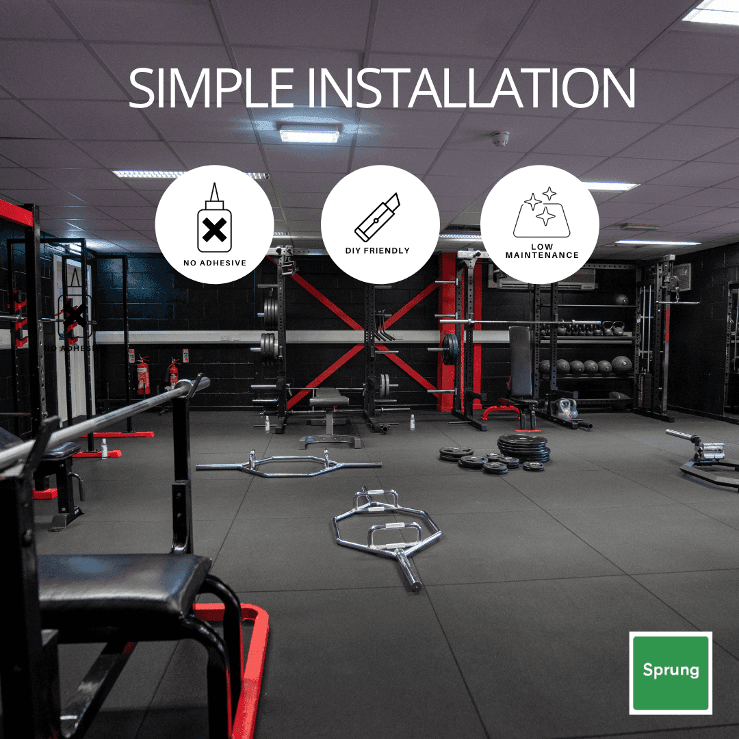 20mm Sprung PRO Green Coloured Gym Tiles
