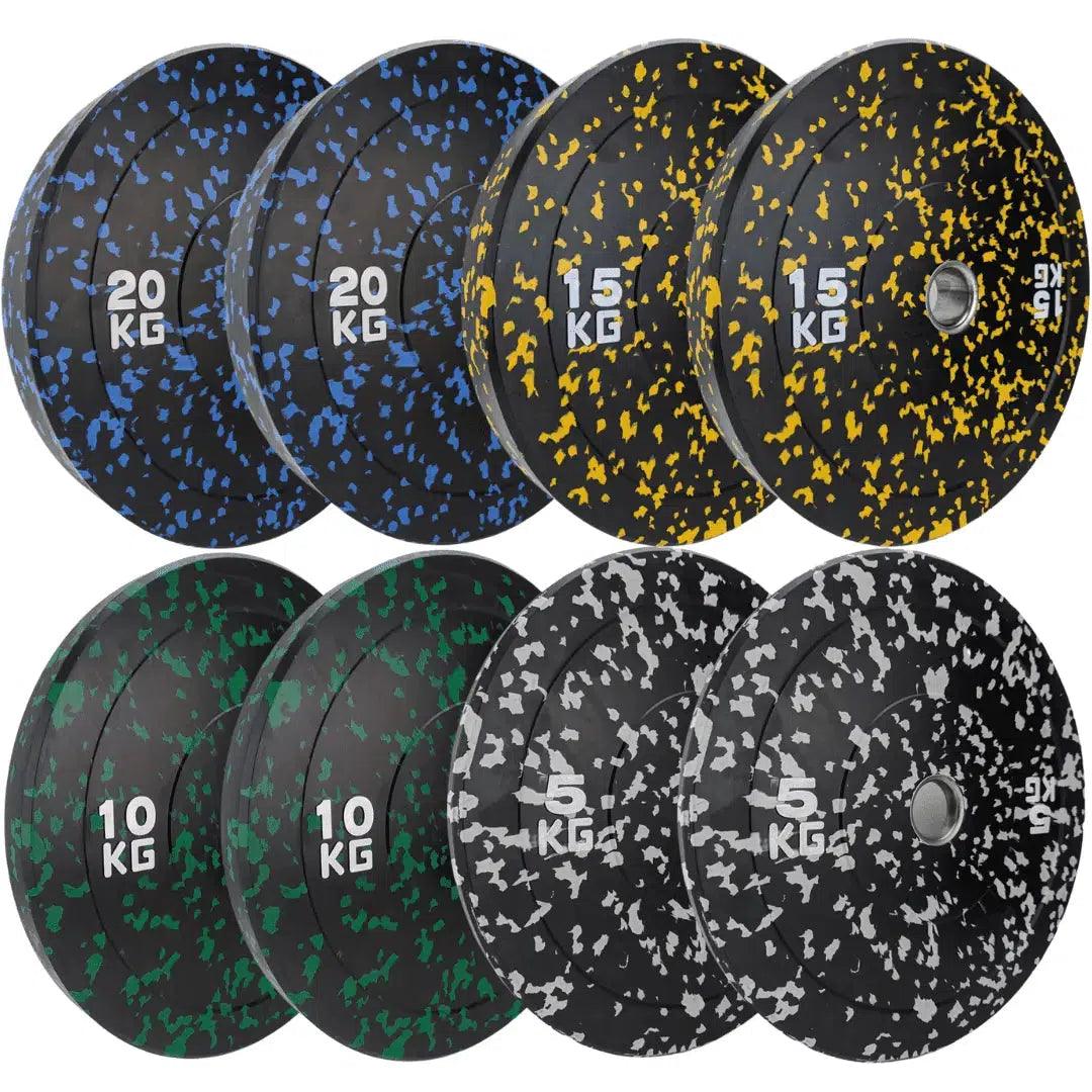 100kg Weight Set of Flecked Bumper Plates | Package Options