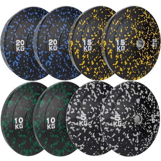 100kg Weight Set of Flecked Bumper Plates | Package Options