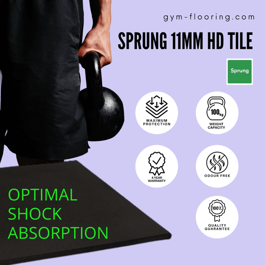 11mm Sprung PRO - Heavy Duty Gym Rubber Mats